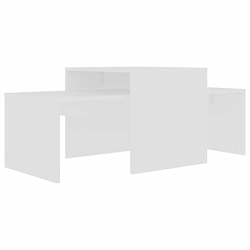 vidaXL Juego de Mesas de Centro Auxiliar Mesita de Salón Lateral Teléfono Té Café de Sofá Hogar Sala de Estar Aglomerado Gris Hormigón 100x48x40 cm
