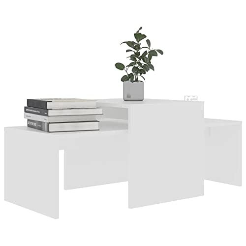 vidaXL Juego de Mesas de Centro Auxiliar Mesita de Salón Lateral Teléfono Té Café de Sofá Hogar Sala de Estar Aglomerado Gris Hormigón 100x48x40 cm