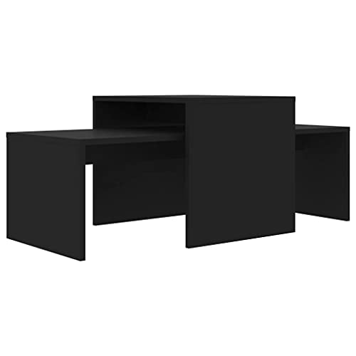 vidaXL Juego de Mesas de Centro Auxiliar Mesita de Salón Lateral Teléfono Té Café de Sofá Hogar Sala de Estar Aglomerado Gris Hormigón 100x48x40 cm