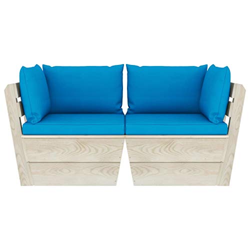 vidaXL Madera Abeto Impregnada Sofá de Esquina Seccional de Palets Jardín Asiento Sala de Estar Salón Terraza Patio Exterior Balcón Estable