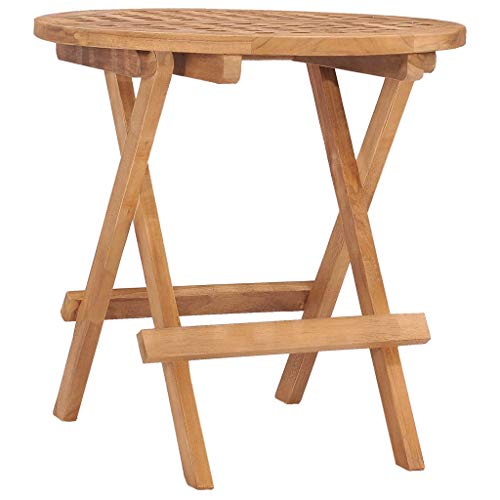 vidaXL Madera Maciza de Teca Set Comedor de Jardín Plegable 3 Piezas Muebles Exterior Terraza Cocina Hogar Silla Mesa Asiento Suave con Respaldo