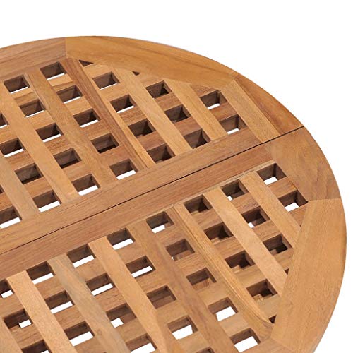 vidaXL Madera Maciza de Teca Set Comedor de Jardín Plegable 3 Piezas Muebles Exterior Terraza Cocina Hogar Silla Mesa Asiento Suave con Respaldo