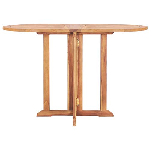 vidaXL Madera Maciza de Teca Set de Comedor de Jardín Plegable 5 Piezas Muebles Exterior Terraza Hogar Cocina Silla Mesa Asiento Suave con Respaldo