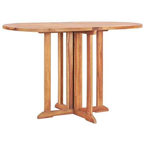 vidaXL Madera Maciza de Teca Set de Comedor de Jardín Plegable 5 Piezas Muebles Exterior Terraza Hogar Cocina Silla Mesa Asiento Suave con Respaldo