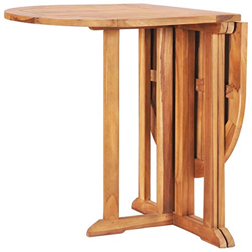 vidaXL Madera Maciza de Teca Set de Comedor de Jardín Plegable 5 Piezas Muebles Exterior Terraza Hogar Cocina Silla Mesa Asiento Suave con Respaldo