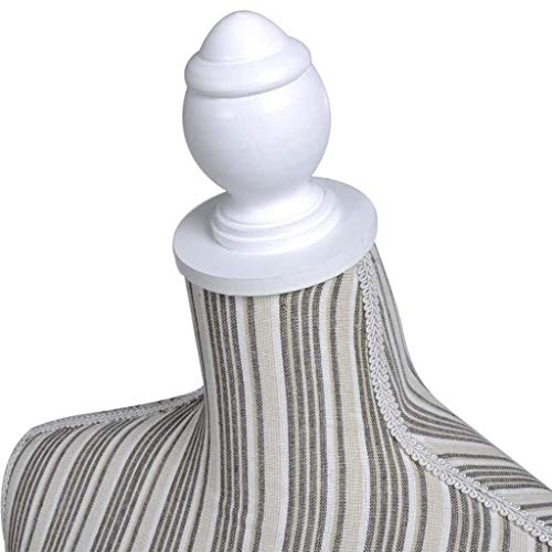 vidaXL Maniquí de Busto Femenino de Señora Lino Marrón y Negro Figura Modista