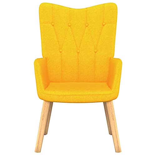 vidaXL Silla de Relajación Reclinable Asiento Sillón Salón Sala de Estar Muebles Mobiliario Relajante Decoración de Tela Amarillo Mostaza 62x68,5x96cm