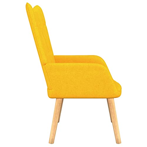 vidaXL Silla de Relajación Reclinable Asiento Sillón Salón Sala de Estar Muebles Mobiliario Relajante Decoración de Tela Amarillo Mostaza 62x68,5x96cm