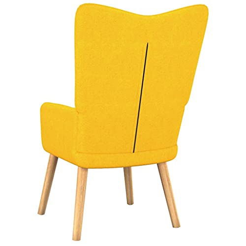 vidaXL Silla de Relajación Reclinable Asiento Sillón Salón Sala de Estar Muebles Mobiliario Relajante Decoración de Tela Amarillo Mostaza 62x68,5x96cm
