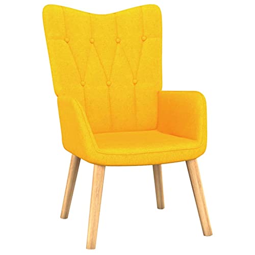 vidaXL Silla de Relajación Reclinable Asiento Sillón Salón Sala de Estar Muebles Mobiliario Relajante Decoración de Tela Amarillo Mostaza 62x68,5x96cm