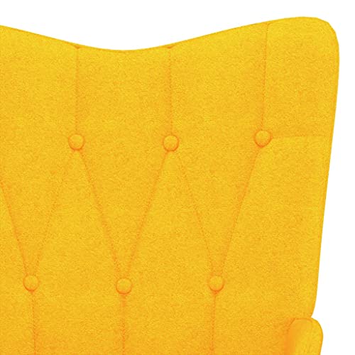 vidaXL Silla de Relajación Reclinable Asiento Sillón Salón Sala de Estar Muebles Mobiliario Relajante Decoración de Tela Amarillo Mostaza 62x68,5x96cm