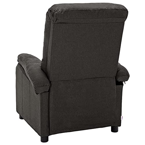 vidaXL Silla Reclinable Ajustable Reposapiés Sillón Sofá Asiento Sala de Estar Salón Oficina Mueble Elevable Ergonómico de Tela Gris Oscuro