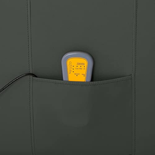 vidaXL Sillón de Masaje Reclinable Eléctricas Silla TV Shiatsu Relax Mueble Balanceador Elevador Ergonómico Cómoda Calor Cuero Sintético Gris
