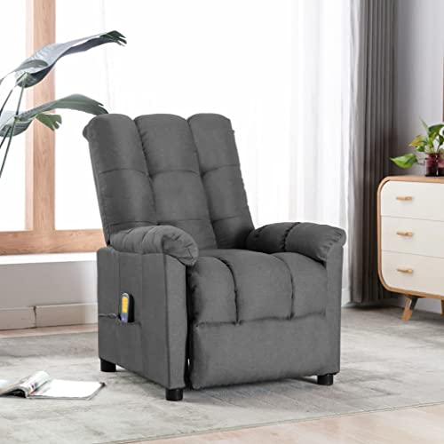 vidaXL Sillón Reclinable TV Masaje con Reposapiés Respaldo Ajustable Silla Asiento Salón Relax Mueble Elevador Ergonómico Cómoda de Tela Crema