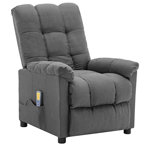 vidaXL Sillón Reclinable TV Masaje con Reposapiés Respaldo Ajustable Silla Asiento Salón Relax Mueble Elevador Ergonómico Cómoda de Tela Crema