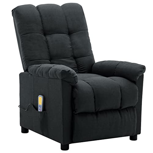 vidaXL Sillón Reclinable TV Masaje con Reposapiés Respaldo Ajustable Silla Asiento Salón Relax Mueble Elevador Ergonómico Cómoda de Tela Crema