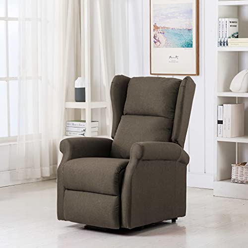 vidaXL Sillón TV Sistema de Elevación Reclinable Silla Levantapersonas Relax Mueble Balanceador Elevador Ergonómico Cómoda Tela Gris Taupe