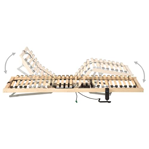 vidaXL Somier de Láminas Eléctrico 28 Láminas 7 Regiones Base Estructura de Cama Laminado Dormitorio Ajustable Robusto Duradero 80x200 cm