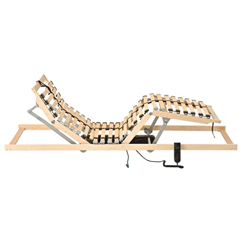vidaXL Somier de Láminas Eléctrico 28 Láminas 7 Regiones Base Estructura de Cama Laminado Dormitorio Ajustable Robusto Duradero 80x200 cm