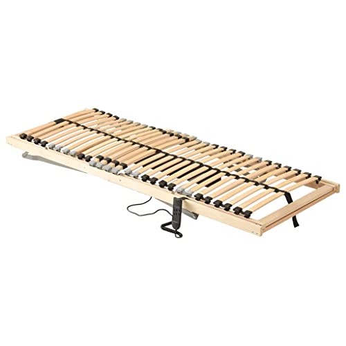 vidaXL Somier de Láminas Eléctrico 28 Láminas 7 Regiones Base Estructura de Cama Laminado Dormitorio Ajustable Robusto Duradero 80x200 cm