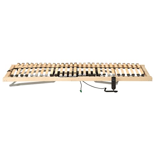 vidaXL Somier de Láminas Eléctrico 28 Láminas 7 Regiones Base Estructura de Cama Laminado Dormitorio Ajustable Robusto Duradero 80x200 cm