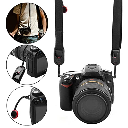 VidFair Correa de hombro para cámara cierre rápido universal cámara Cinturón longitud ajustable de 48 a 152 cm color negro Camera Correa para Canon, Nikon, Sony DSLR