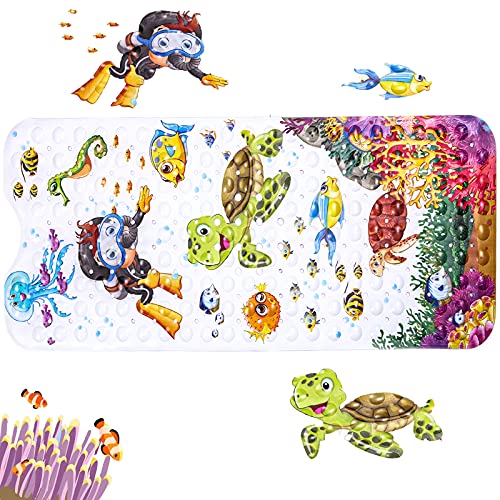 Viesap Alfombra Antideslizante Ducha, Alfombra Baño Infantil con 200 Ventosas Fuertes, Alfombrilla de baño de Goma de PVC, Alfombrilla Antideslizante Bañera, para Bañera o Ducha.