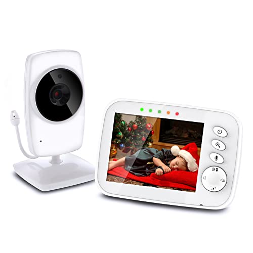 Vigilabebés con Cámara Monitor de Bebé Inteligente con Pantalla LCD 3.2" y Cámara con Visión Nocturna Comunicación Bidireccional