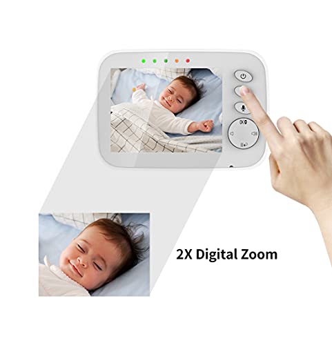 Vigilabebés con Cámara Monitor de Bebé Inteligente con Pantalla LCD 3.2" y Cámara con Visión Nocturna Comunicación Bidireccional