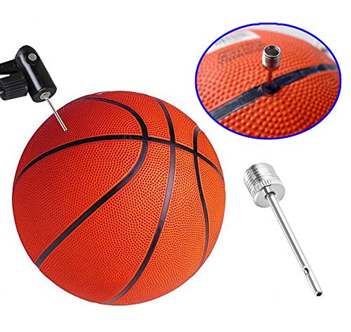 VIMILOLO Aguja de bomba de aire, agujas de inflación de doble puerto, adaptador de aguja de bomba para balón de fútbol, voleibol, rugby, paquete de 15 - con caja metálica