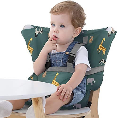 Vine Silla alta de viaje portátil de fácil asiento | ajustable, segura, lavable, funda de asiento para silla alta para niño pequeño | Conveniente silla alta de viaje de tela cabe en tu bolso