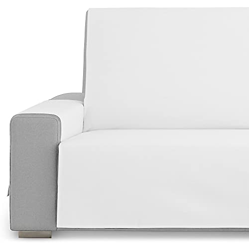 Vipalia Protector Funda Sillon 1 Plaza o Sillon Relax. Fundas para Sofa Loneta Lisa. Comodo Practico Resistente. Algodon Ecologico. Facil Montaje. Calidad Diseño Royale. Color Blanco. 1 Plaza