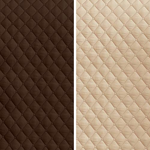 Vipalia Protector Sofa Sillon Relax. Cubre Sofa 1 Plaza. Cubre Sillon reclinable Acolchado Reversible. Fundas para Sofa Antimanchas. Rombos. Color Marrón - Beige. Cubre Sofa 1 Plaza/Relax 55 cm.