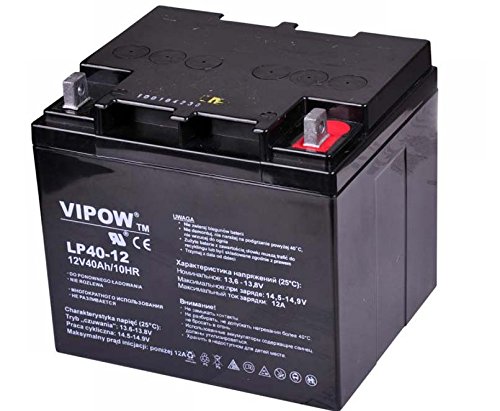 VIPOW - Batería de Movilidad 12V 40Ah Bateria de Ciclo Profundo de Gel. Pila Recargable. Acumulador