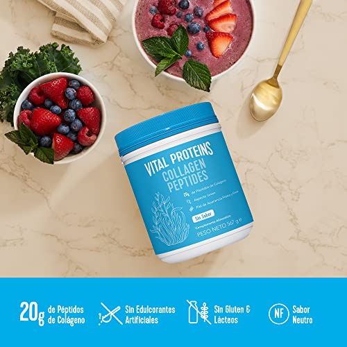 Vital Proteins Colageno en Polvo Collagen Peptides Criados en Pastos (567g) - Colágeno Hidrolizado Sin Sabor Ideal para Dietas Paleo, Cetogénica, Whole30 – Sin Glúten