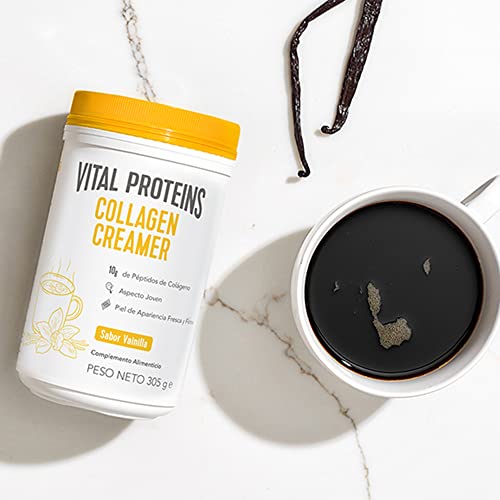 Vital Proteins Crema para Café con Colágeno, Suplemento en Polvo sin Lácteos y con Péptidos de Colágeno, Vainilla, 305g