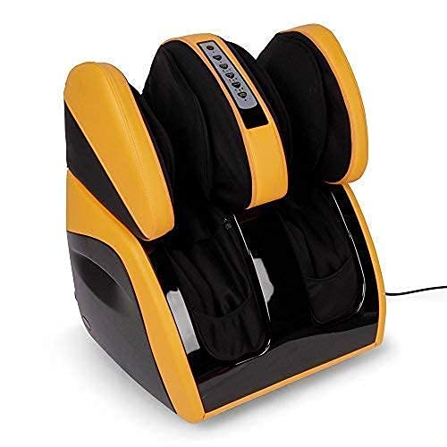 VITALZEN® PLUS Masajeador de pies, piernas, rodillas y muslos - Amarillo (mod. 2021) – Aparato de masaje electrico con presoterapia,calor,amasamiento,reflexología - Garantía 2 Años