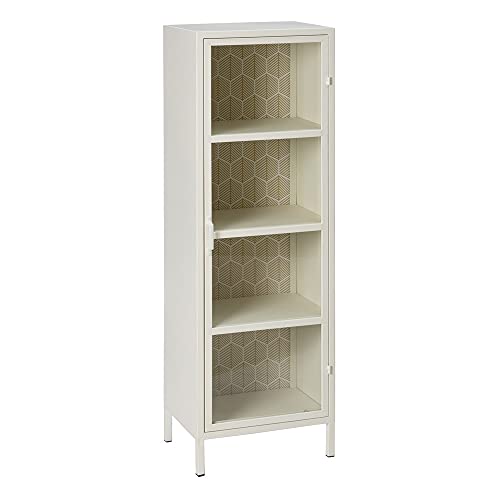 Vitrina de Metal y Cristal Beige de 1 Puerta de 42x30x131 cm - LOLAhome