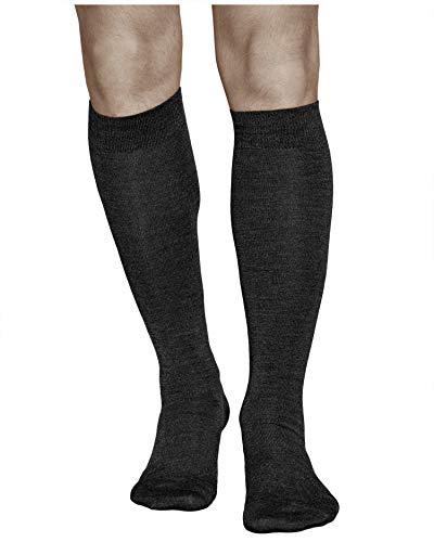 vitsocks Calcetines Lana MERINO Invierno Altos Hasta la Rodilla Hombre Calientes Cómodos, negro, 42-43