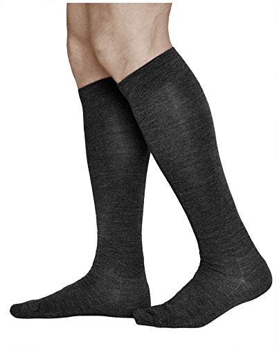 vitsocks Calcetines Lana MERINO Invierno Altos Hasta la Rodilla Hombre Calientes Cómodos, negro, 42-43