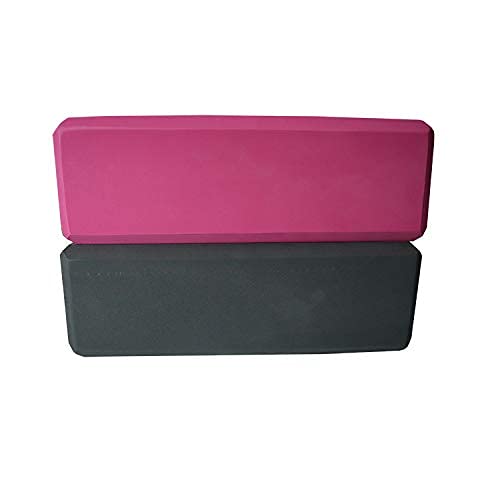 VLFit Juego de 2 Espuma EVA Bloques de Yoga (2 Piezas) (Gris y Rosado)