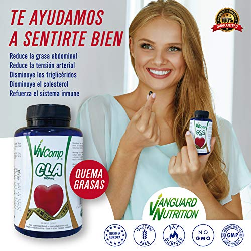 VN Comp | CLA | 1000mg | Termogénico | Ácido Linoleico Conjugado | Destruye las Células Grasas y Favorece el Crecimiento Muscular | Controla los Niveles de Colesterol y Triglicéridos | 100 Cápsulas