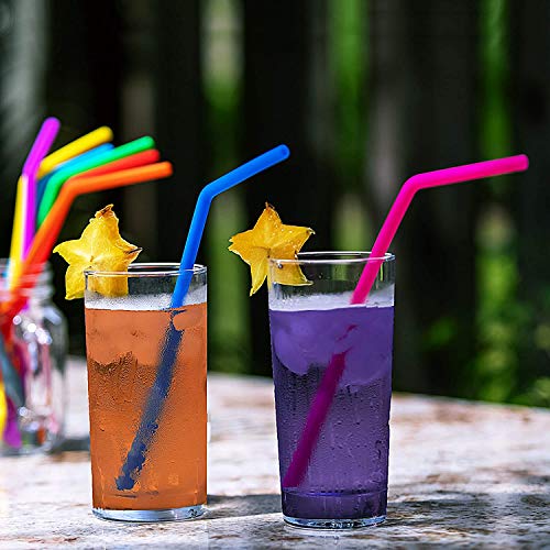 Voarge 6 Piezas Pajitas reutilizables silicona grado alimenticio con 2 Cepillos, para Yogur Batidos Jugo Café Cóctel Niños Adultos