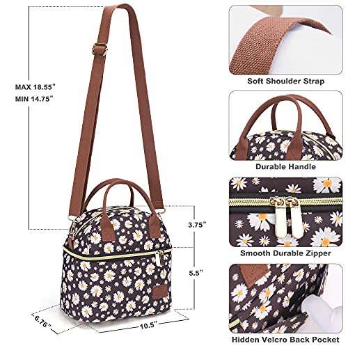Vogshow Bolsa Termica Porta Alimentos Doble Compartimentos Bolsa Isotermica Comida Almuerzo Mujer Trabajo Picnic Lunch Bag Impermeable
