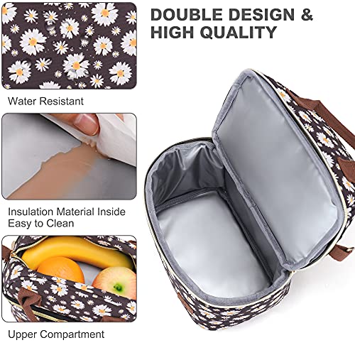 Vogshow Bolsa Termica Porta Alimentos Doble Compartimentos Bolsa Isotermica Comida Almuerzo Mujer Trabajo Picnic Lunch Bag Impermeable