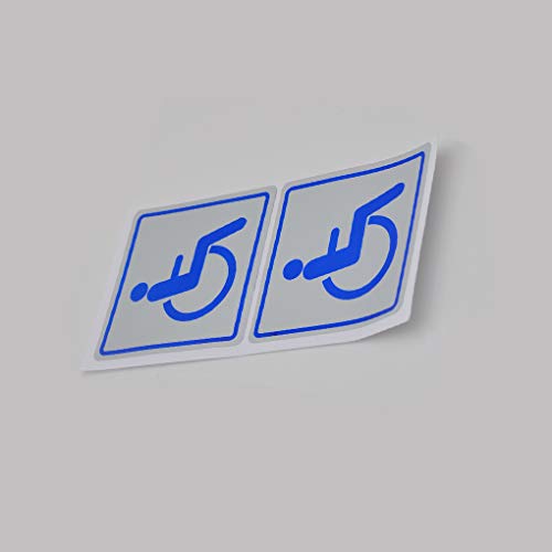 Vokmon 1 par de 100 x 100 mm Ventana de Coche discapacitados engomada Auto Adhesivo Pegatina para discapacitados Placa de la Etiqueta engomada de Doble Cara Pasta Adhesiva Auto