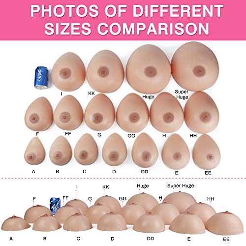 Vollence Silicona Formas de mama de Pecho Forma de senos de silicona falsos Senos falsos artificiales Pechos Falsos para la Mastectomía Prótesis Transgéneros Travestis Drag Queens Cosplay CD