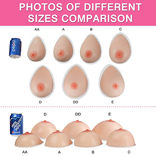 Vollence Silicona Formas de mama Senos de Silicona Autoadhesivos Senos Falsos para Mastectomías Prótesis Transgénero Travesti Cosplay CD