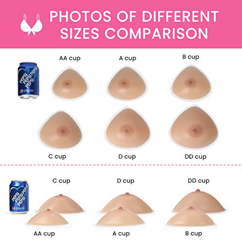 Vollence triangular Silicona Formas de mama Senos de Silicona Autoadhesivos Senos Falsos para Mastectomías Prótesis Transgénero Travesti Cosplay CD