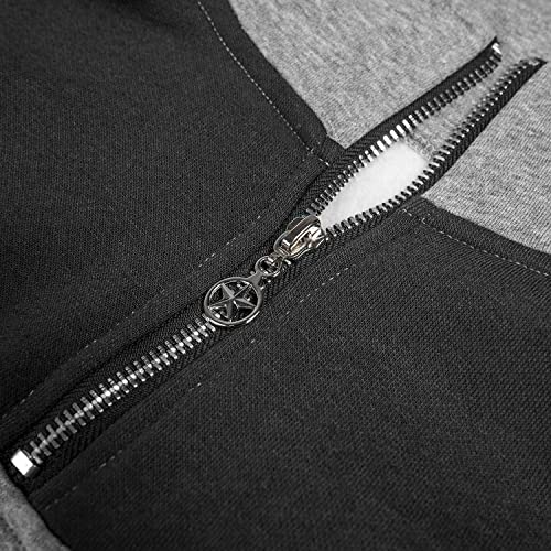 Voqeen Sudadera con Cremallera de Manga Larga para Mujer Alaska Sudadera sin Capucha y Cuello Alto con Estampado de Letras Abrigo de Abrigo Cálido con Contraste Vintage